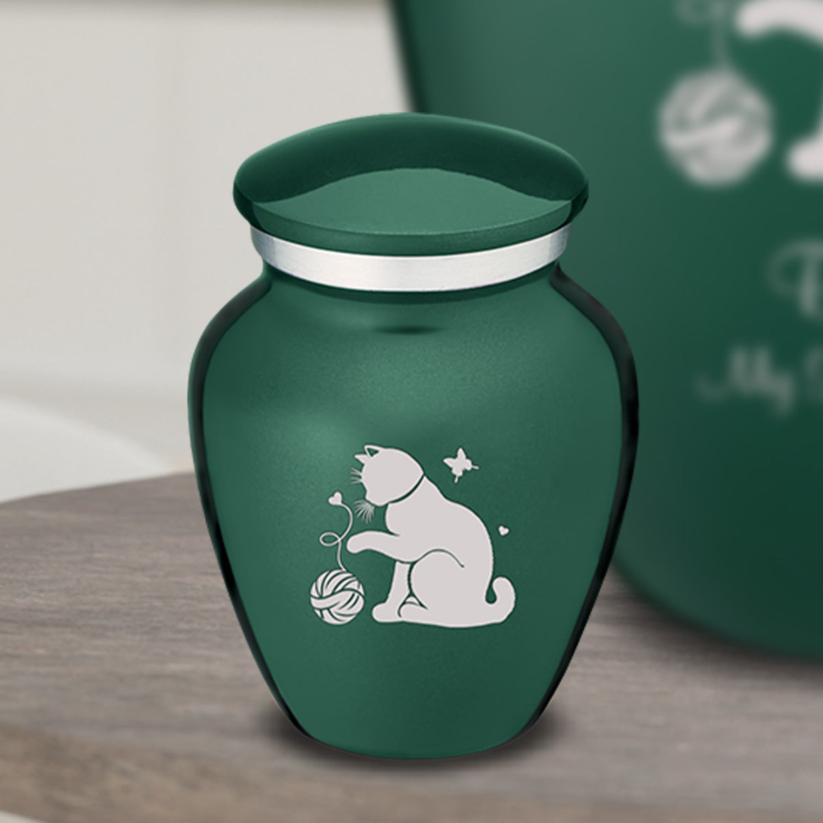 Keepsake Embrace Green Pet Fun Cat Cremation Urn