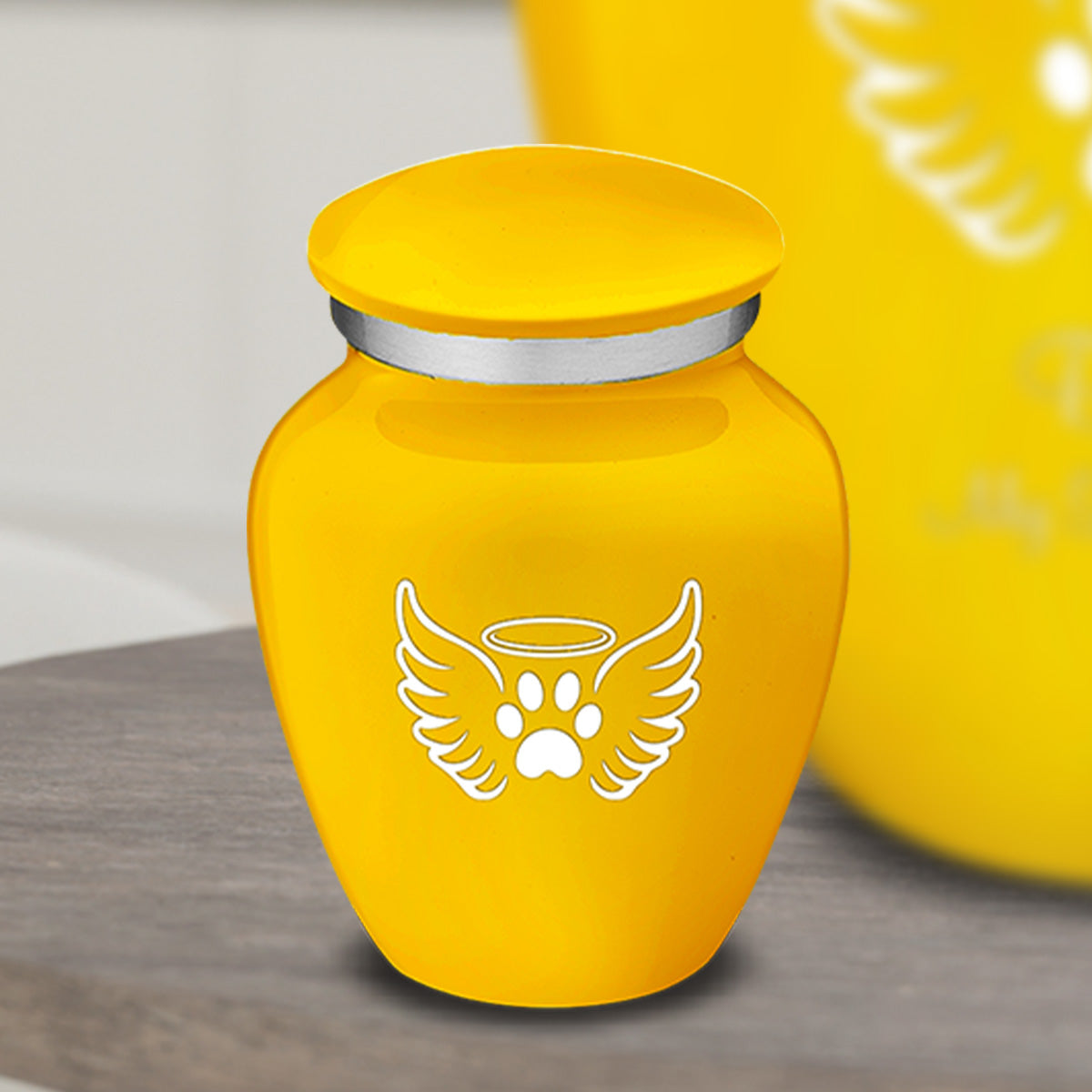 Keepsake Embrace Yellow Pet Angel Wings Cremation Urn