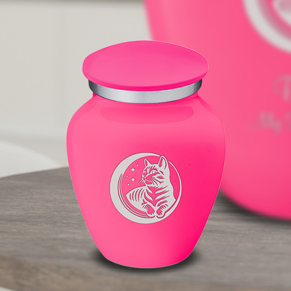 Keepsake Embrace Bright Pink Pet Cute Cat Cremation Urn