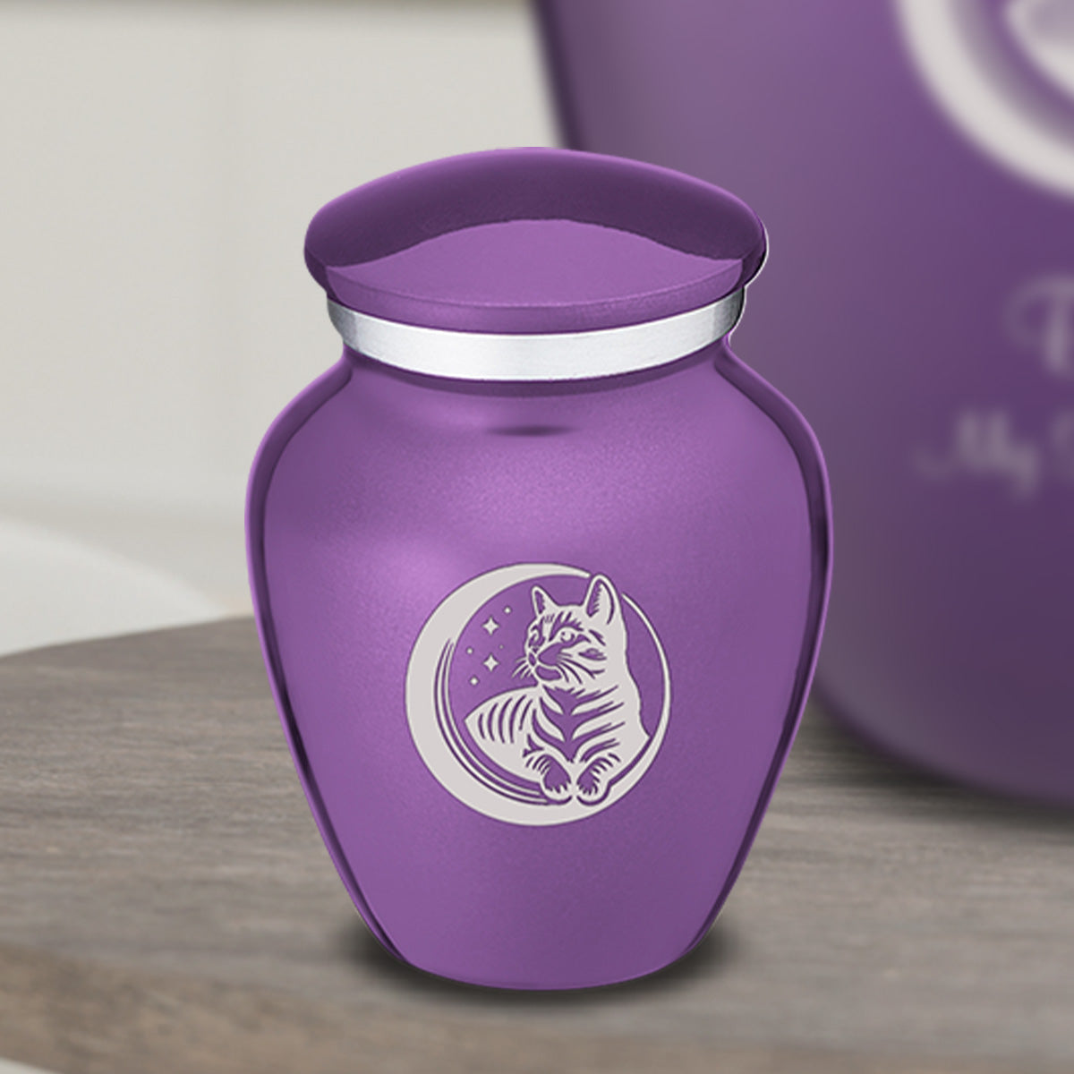 Keepsake Embrace Purple Pet Cute Cat Cremation Urn