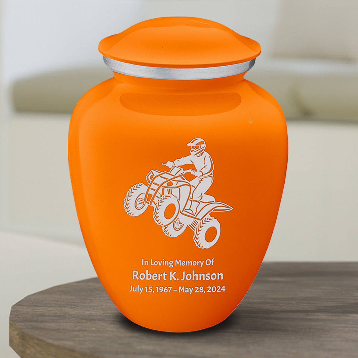 Medium Embrace Burnt Orange ATV Cremation Urn