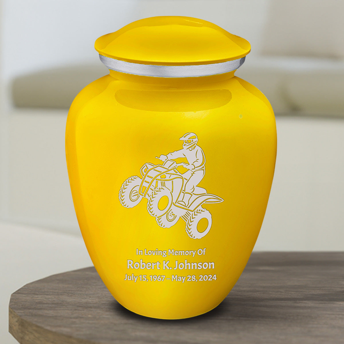 Medium Embrace Yellow ATV Cremation Urn