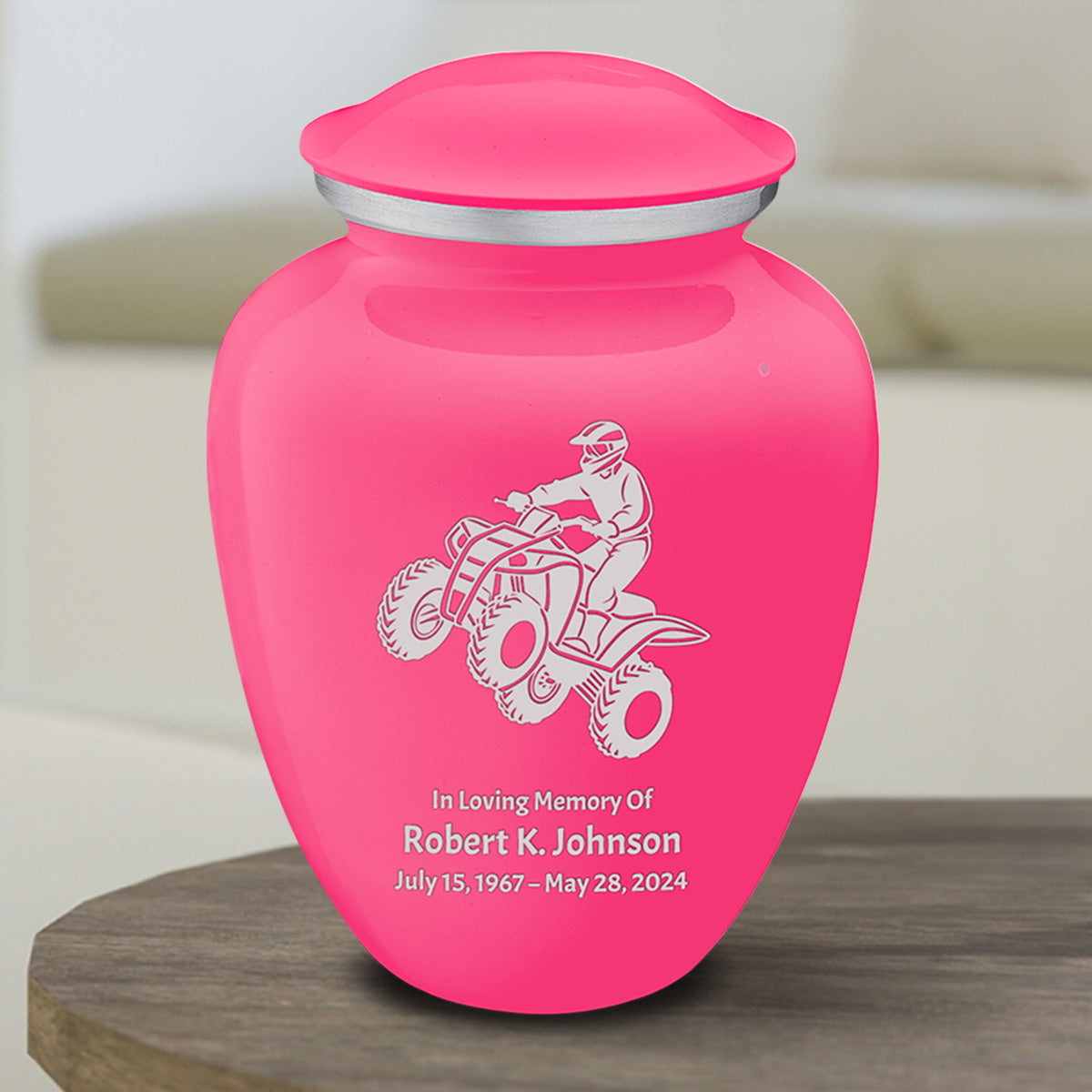Medium Embrace Bright Pink ATV Cremation Urn