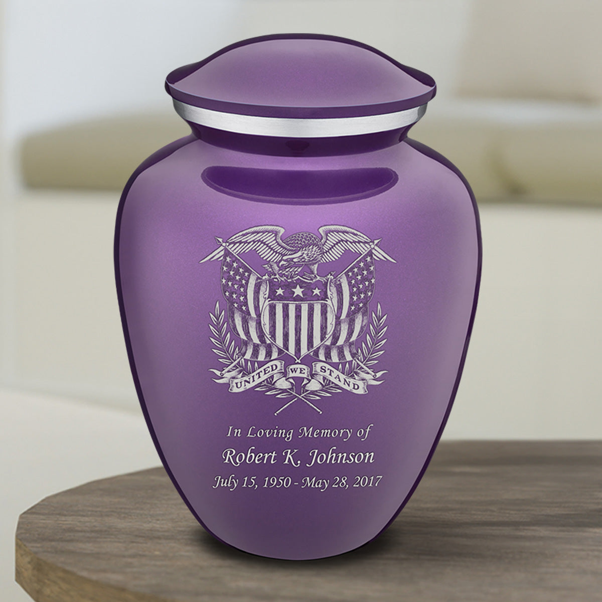 Medium Embrace Purple American Glory Cremation Urn