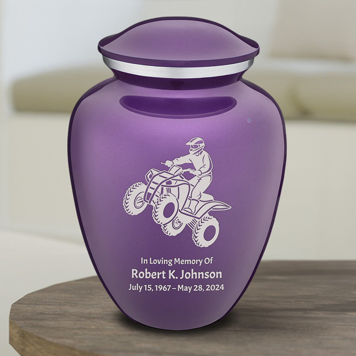 Medium Embrace Purple ATV Cremation Urn