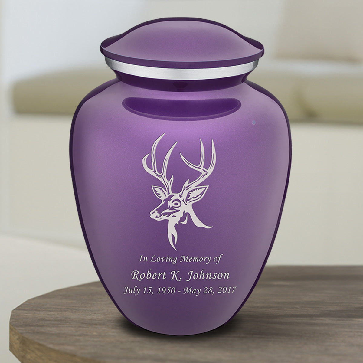 Medium Embrace Purple Deer Cremation Urn
