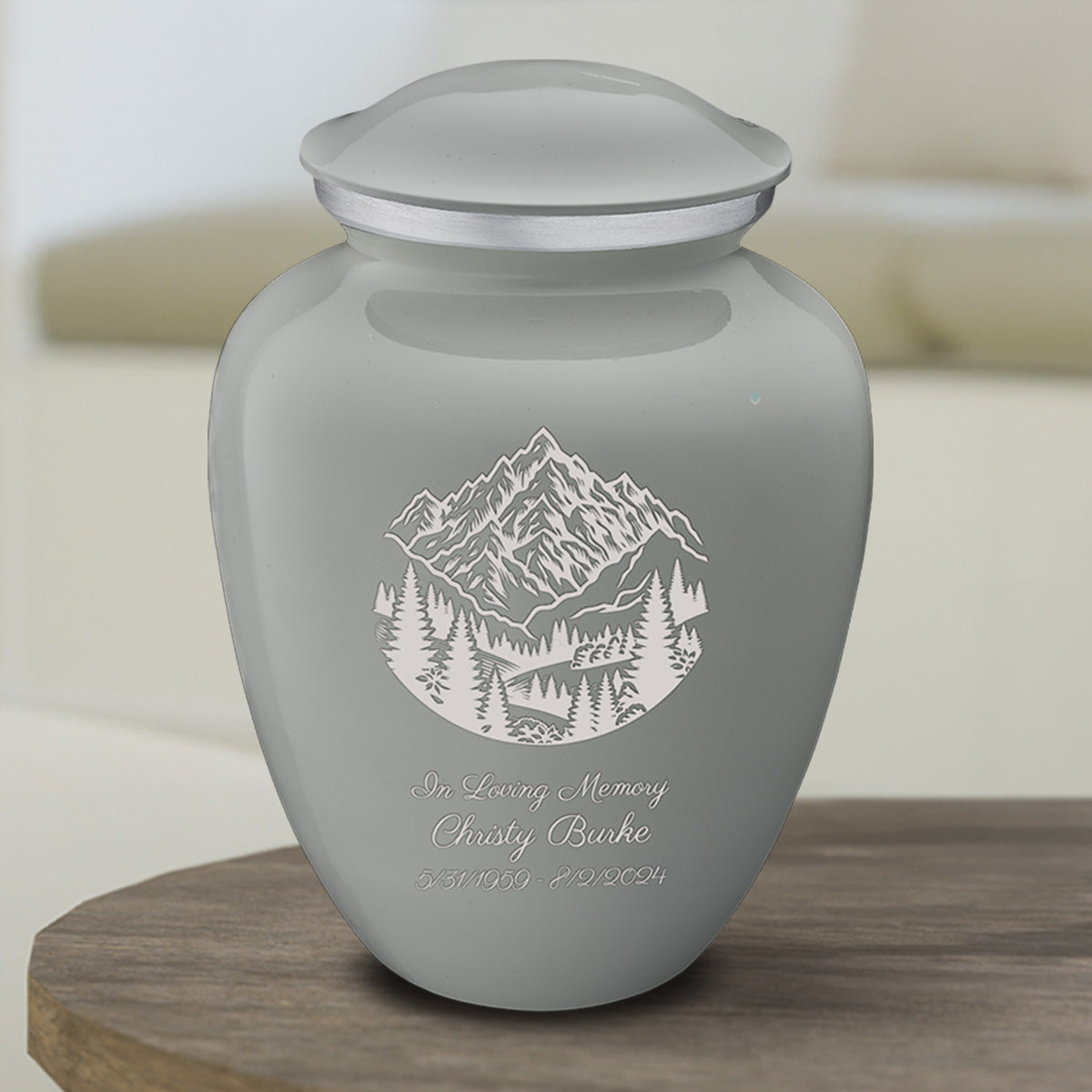 Medium Embrace Slate Grey Rocky Mountains Cremation Urn