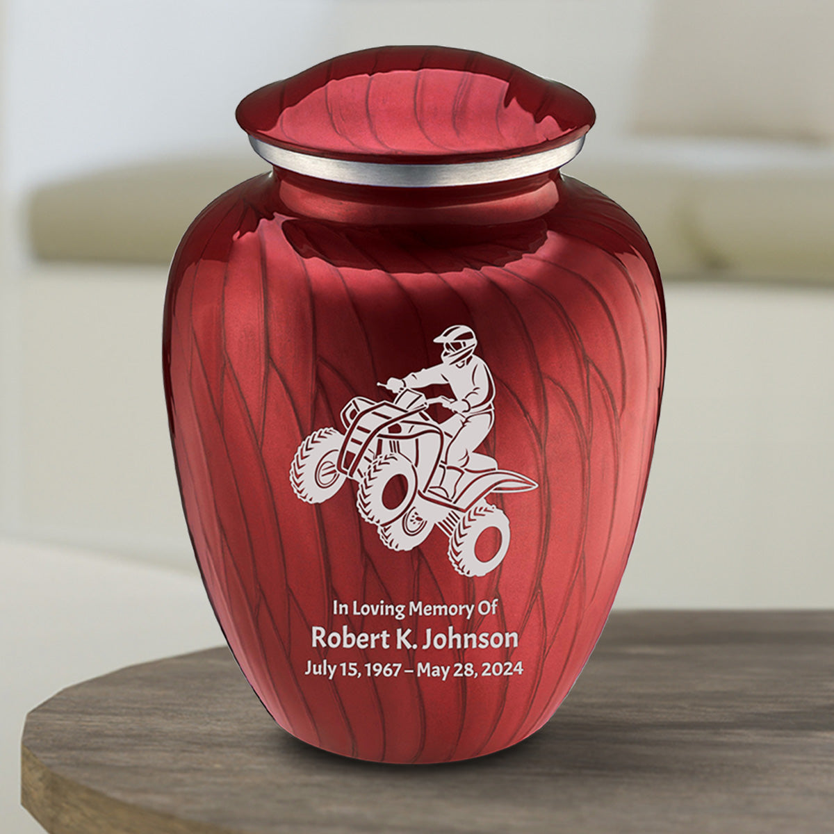Medium Embrace Pearl Candy Red ATV Cremation Urn