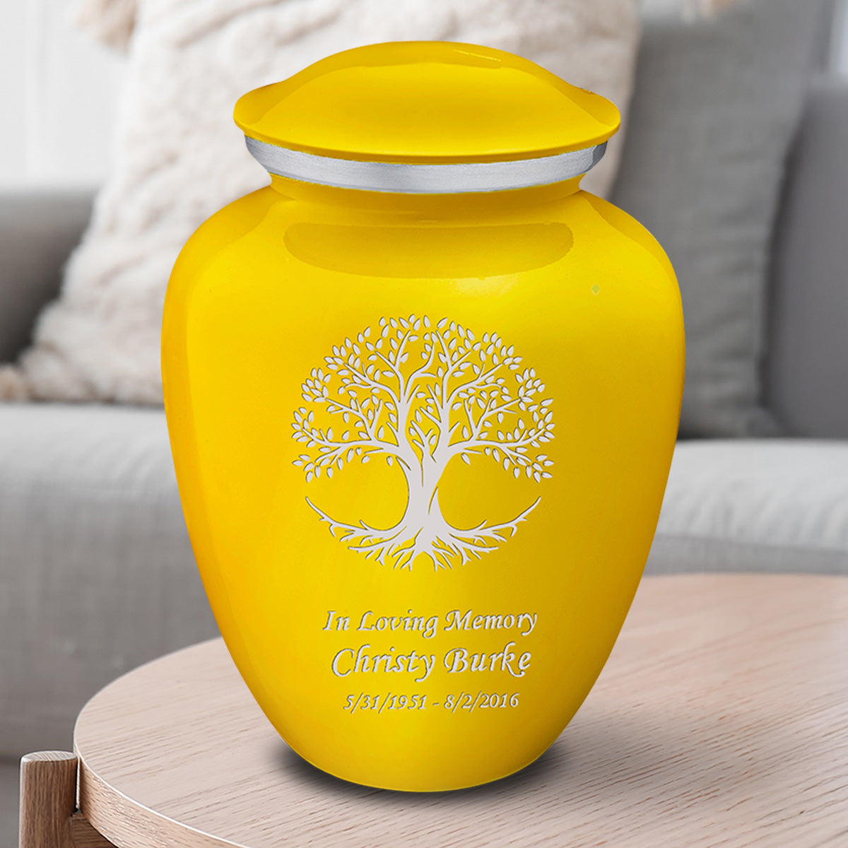 Adult Embrace Yellow Tree of Life Cremation Urn