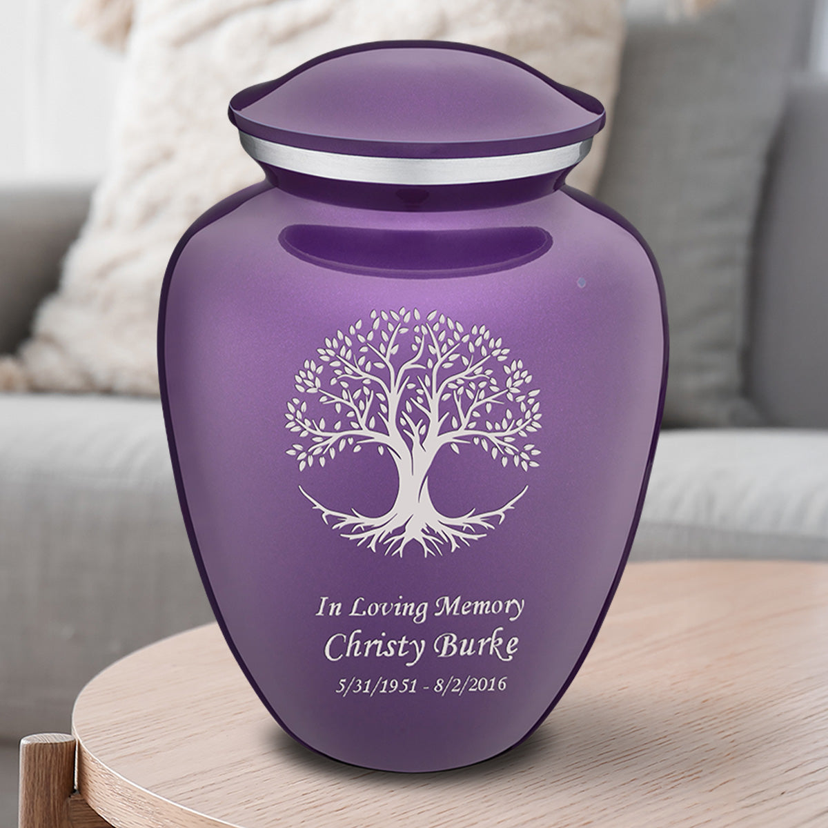 Adult Embrace Purple Tree of Life Cremation Urn