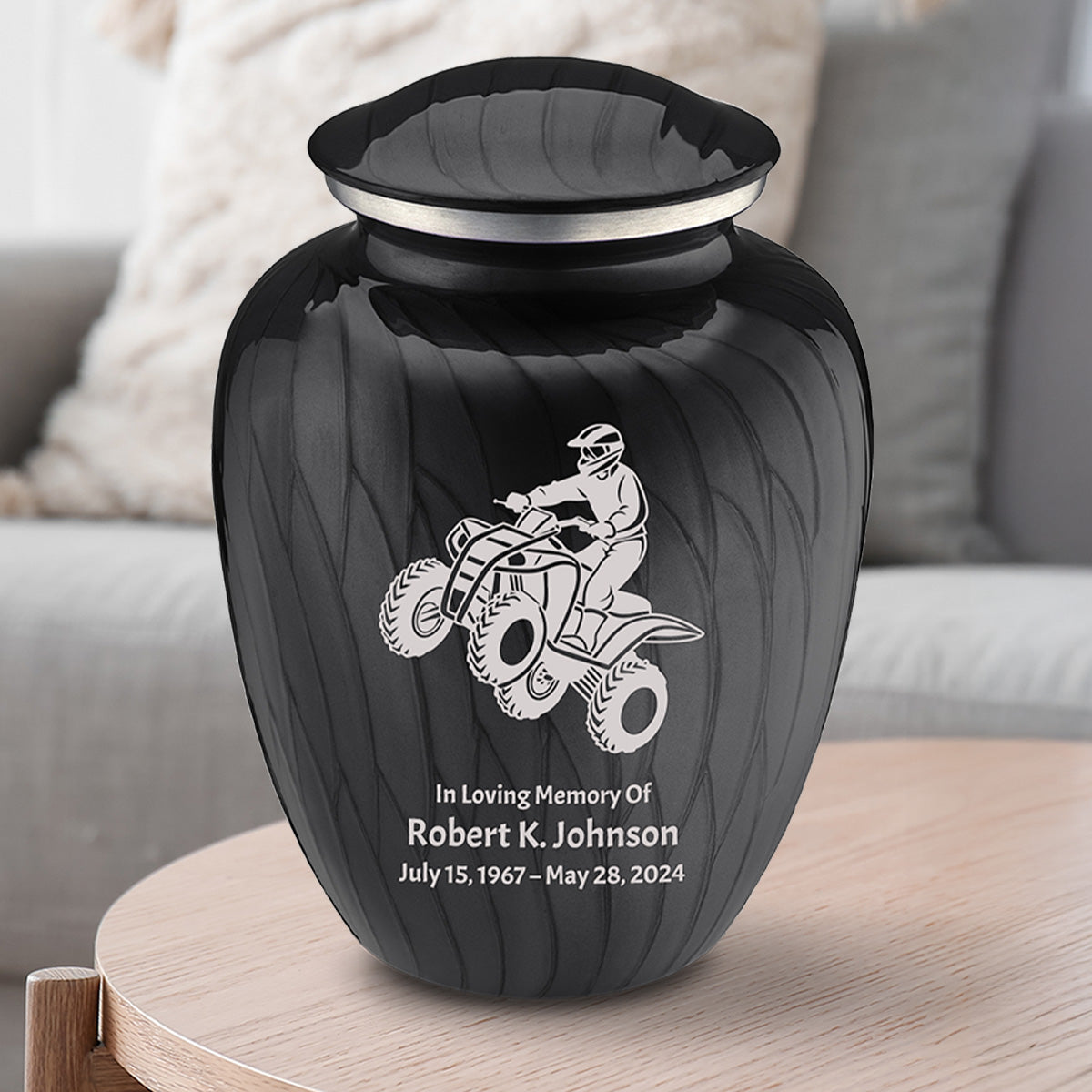 Adult Embrace Pearl Black ATV Cremation Urn