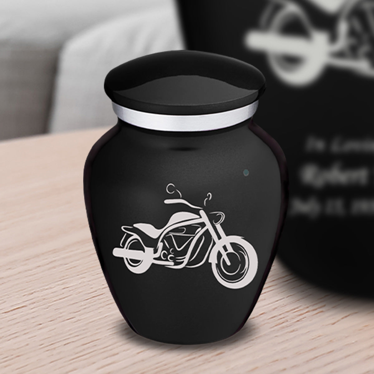 Keepsake Embrace Black Motorcycle Cremation Urn
