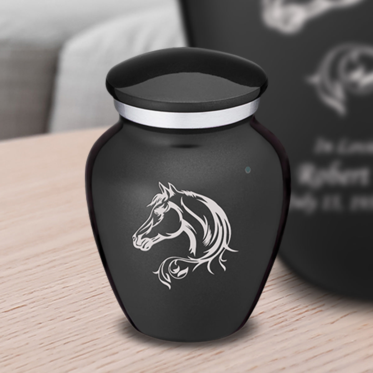 Keepsake Embrace Charcoal Horse Cremation Urn