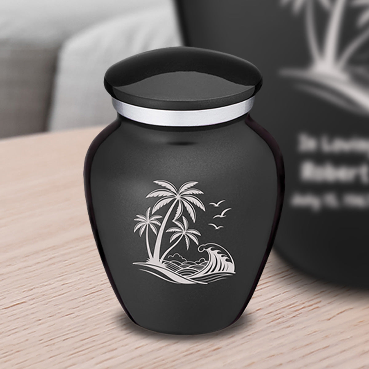 Keepsake Embrace Charcoal Black Palm Beach Cremation Urn