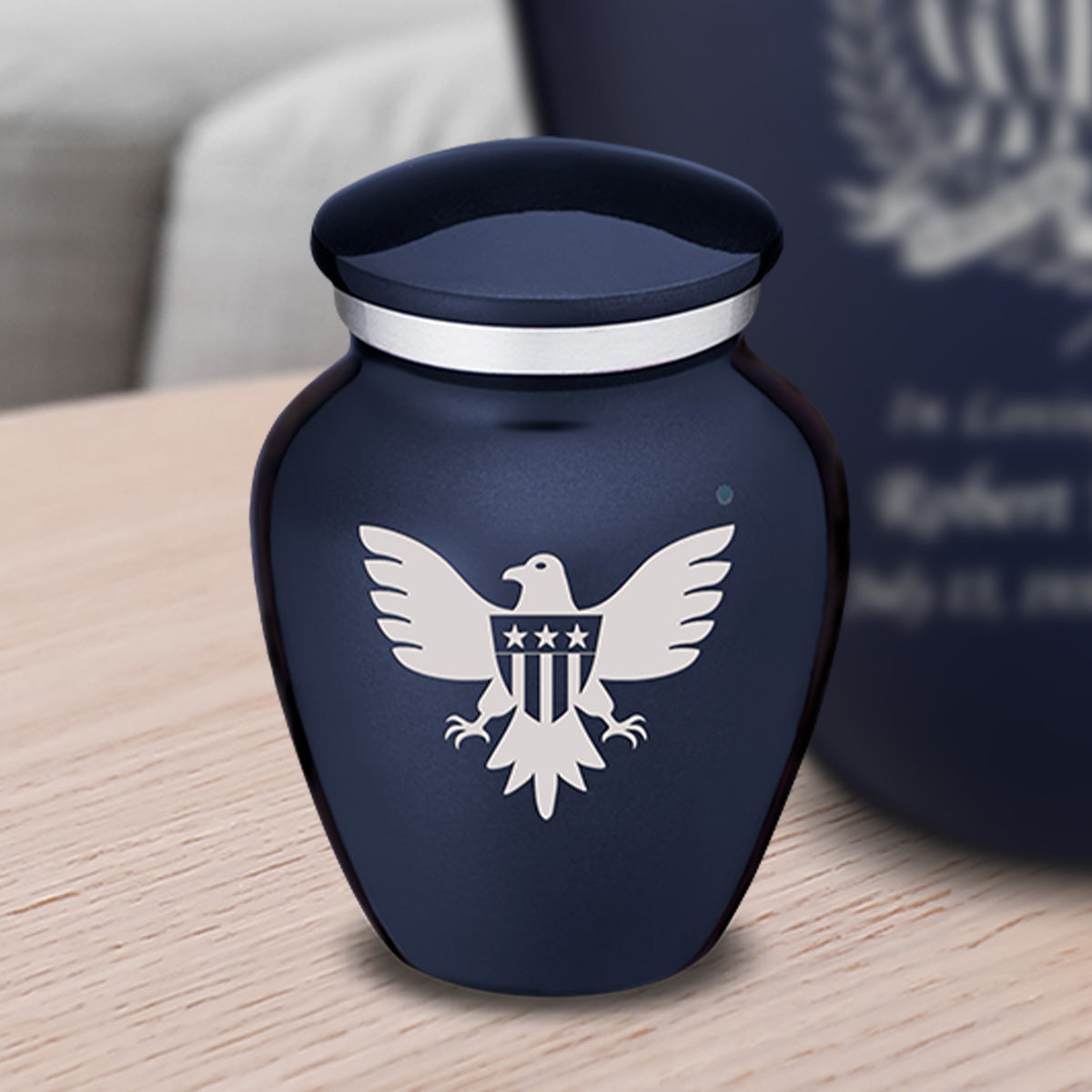 Keepsake Embrace Cobalt Blue American Glory Cremation Urn