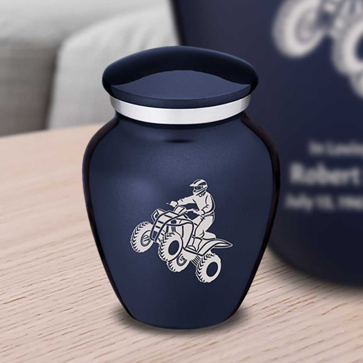 Keepsake Embrace Cobalt Blue ATV Cremation Urn
