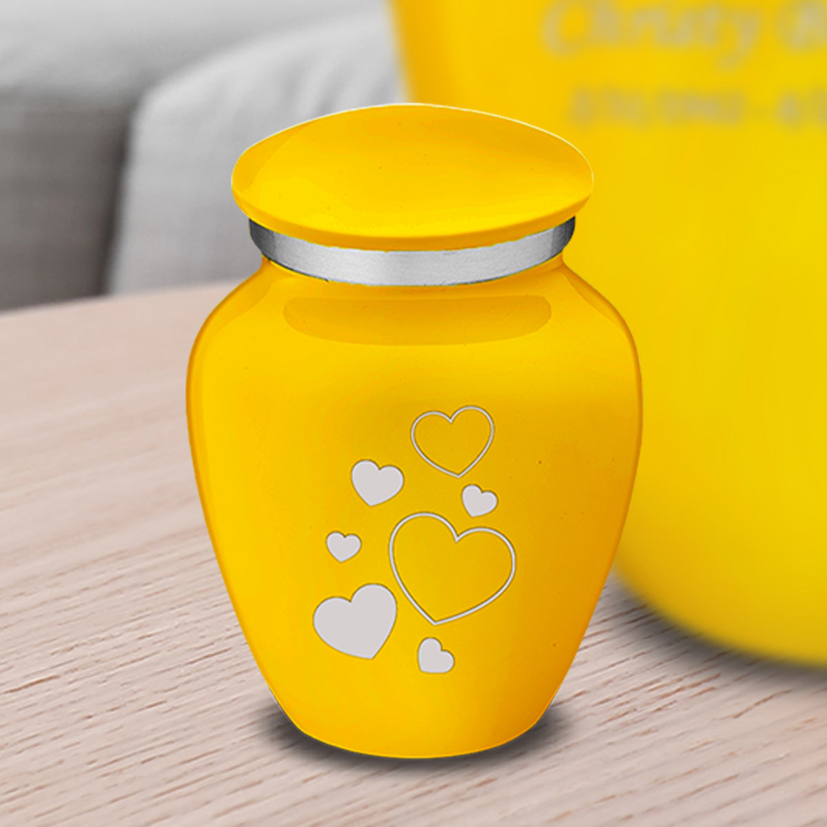 Keepsake Embrace Yellow Floating Heart Cremation Urn