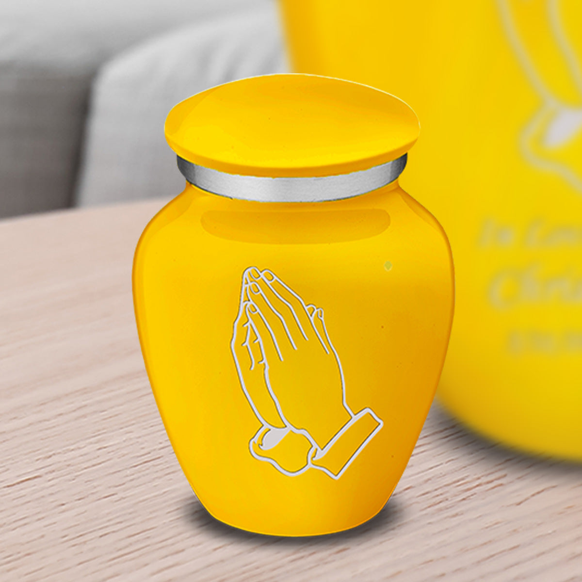 Keepsake Embrace Yellow Praying Hands Cremation Urn