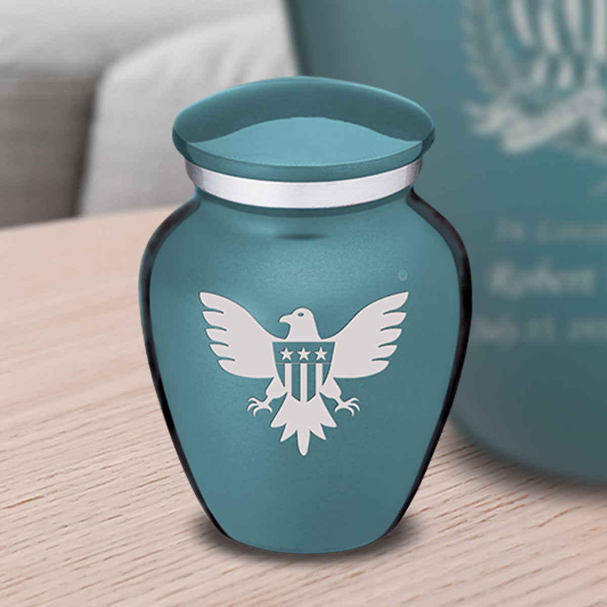 Keepsake Embrace Teal American Glory Cremation Urn