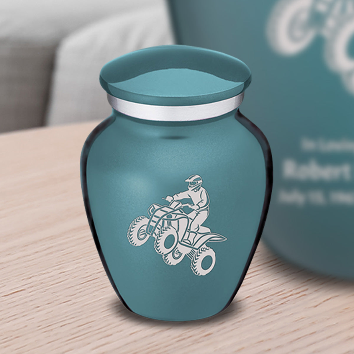 Keepsake Embrace Teal ATV Cremation Urn