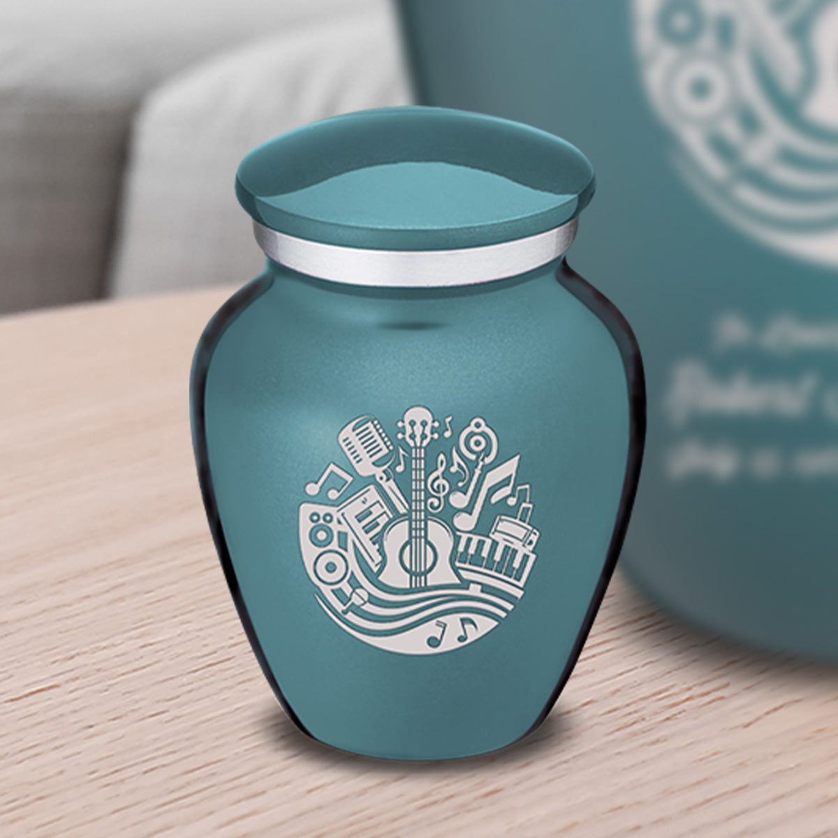 Keepsake Embrace Teal Music Cremation Urn