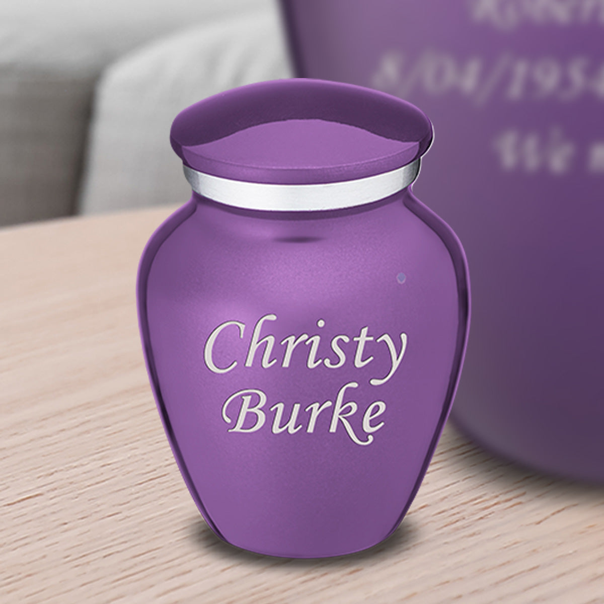 Keepsake Embrace Purple Custom Engraved Cremation Urn