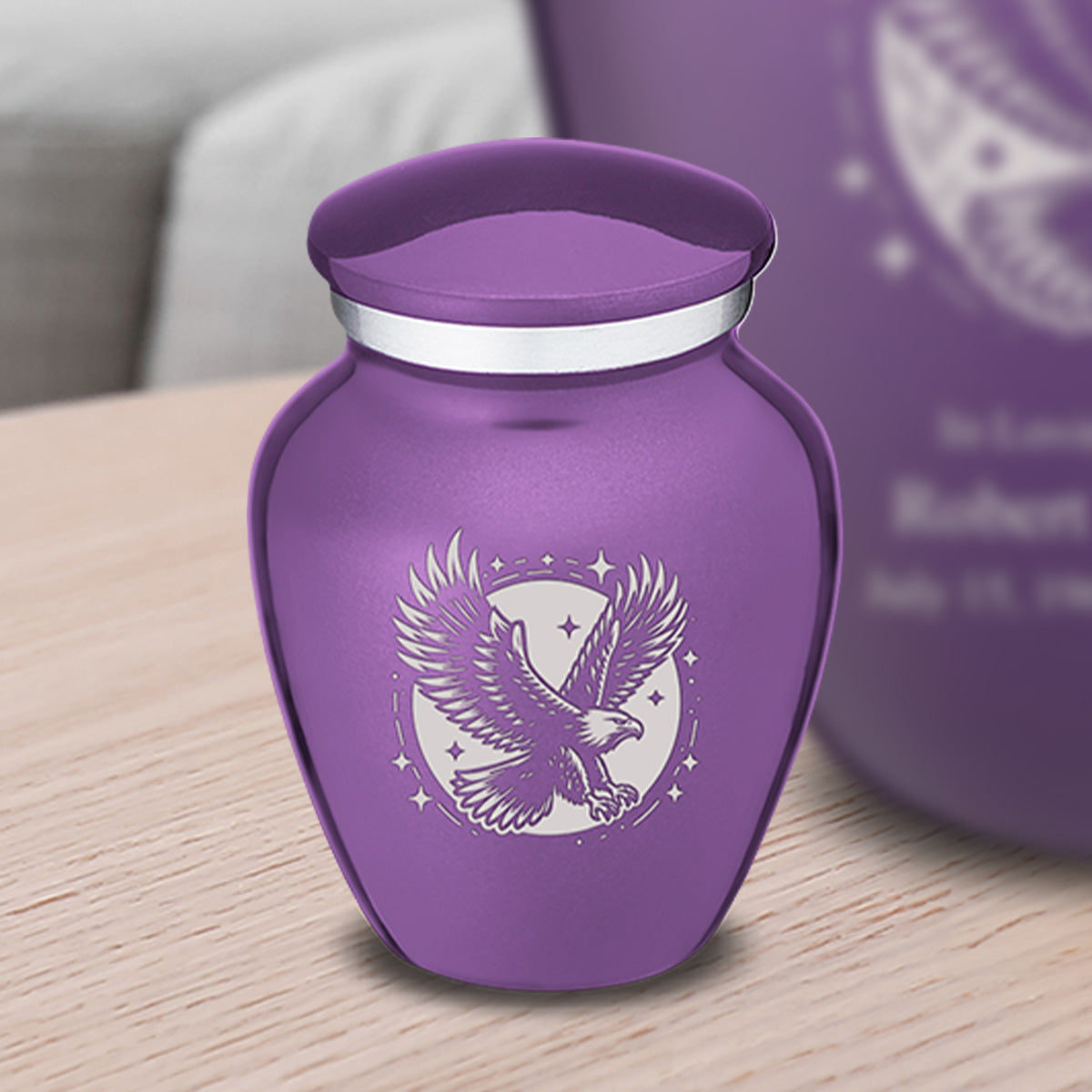 Keepsake Embrace Purple Flying Eagle Cremation Urn