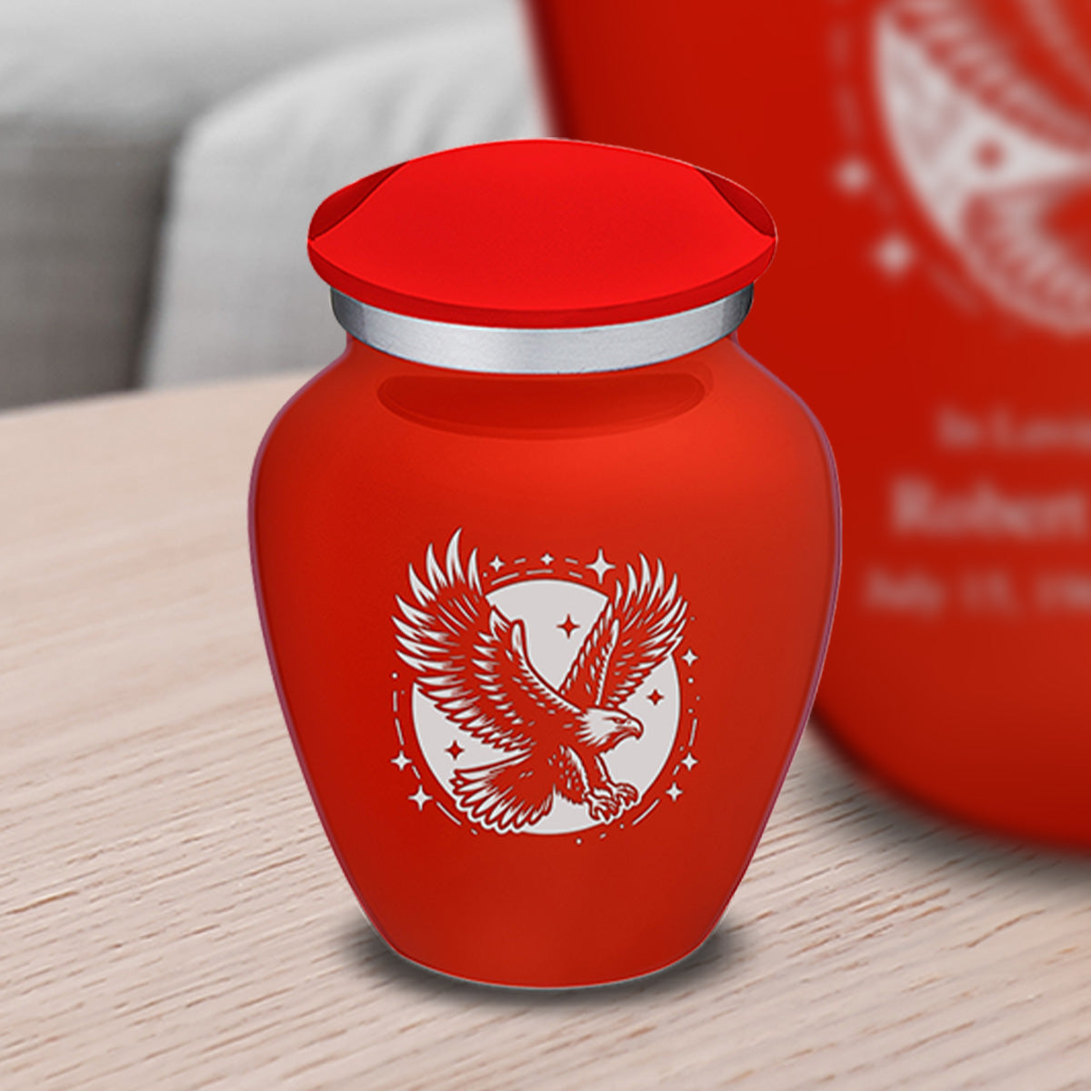 Keepsake Embrace Bright Red Flying Eagle Cremation Urn