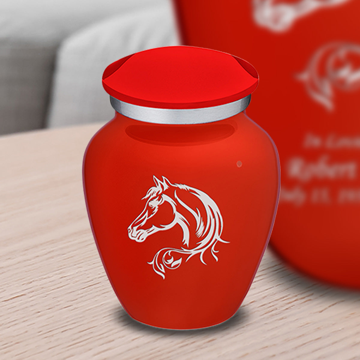 Keepsake Embrace Bright Red Horse Cremation Urn