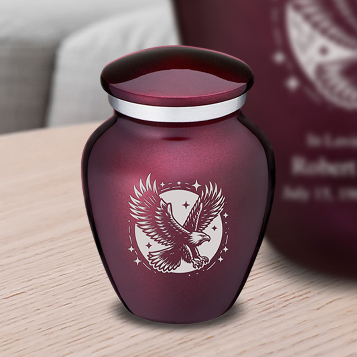 Keepsake Embrace Cherry Purple Flying Eagle Cremation Urn