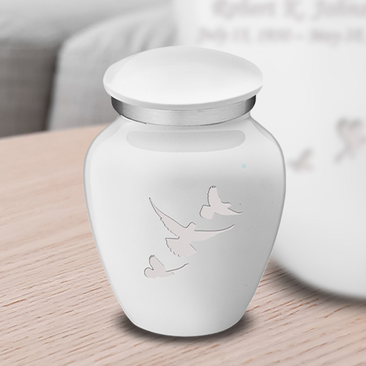 Keepsake Embrace White Doves Cremation Urn