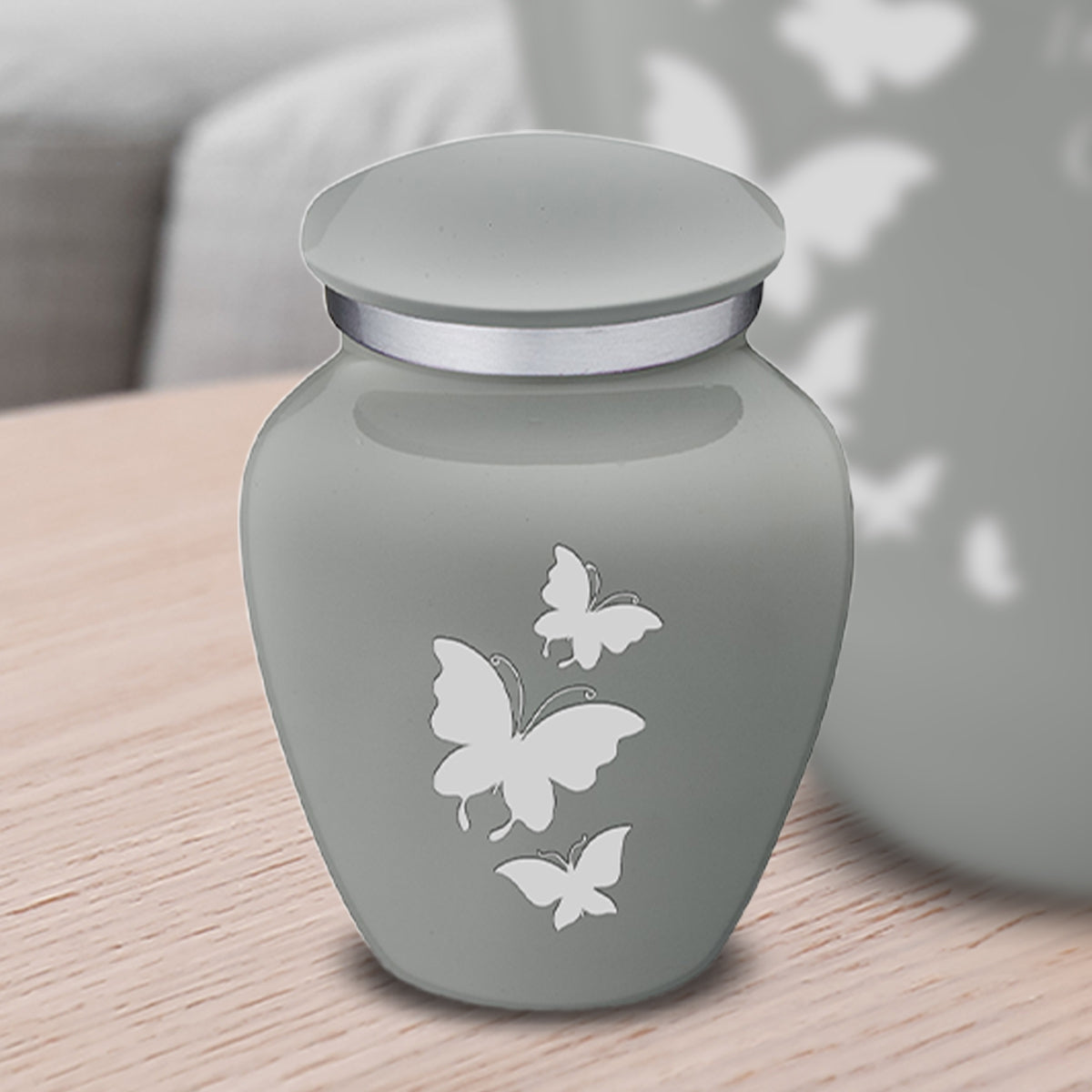 Keepsake Embrace Slate Grey Butterflies Cremation Urn