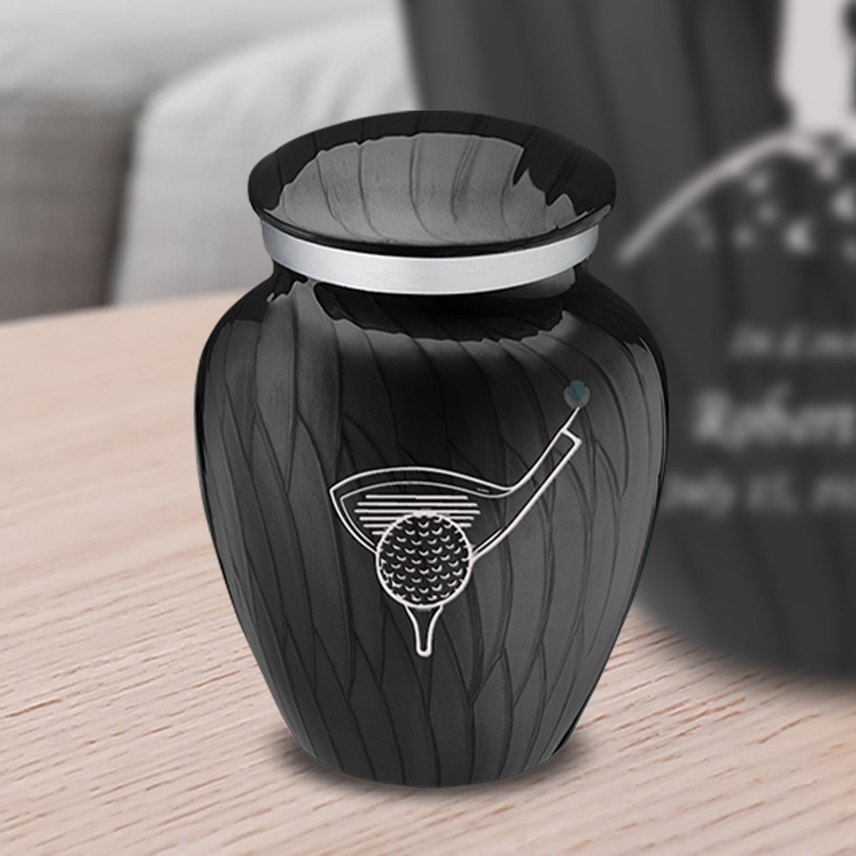Keepsake Embrace Pearl Black Golf Cremation Urn