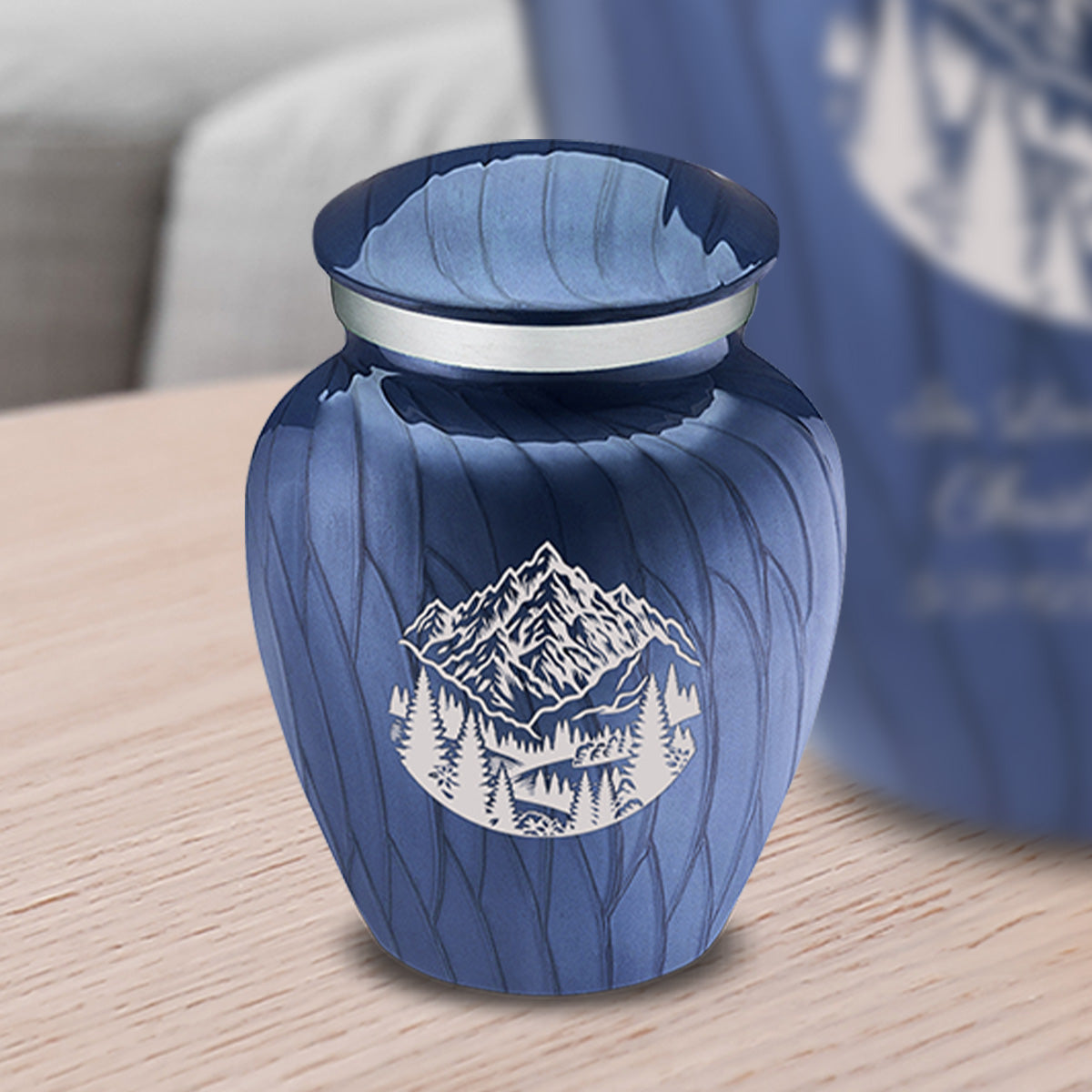 Keepsake Embrace Pearl Cobalt Blue Rocky Mountains Cremation Urn
