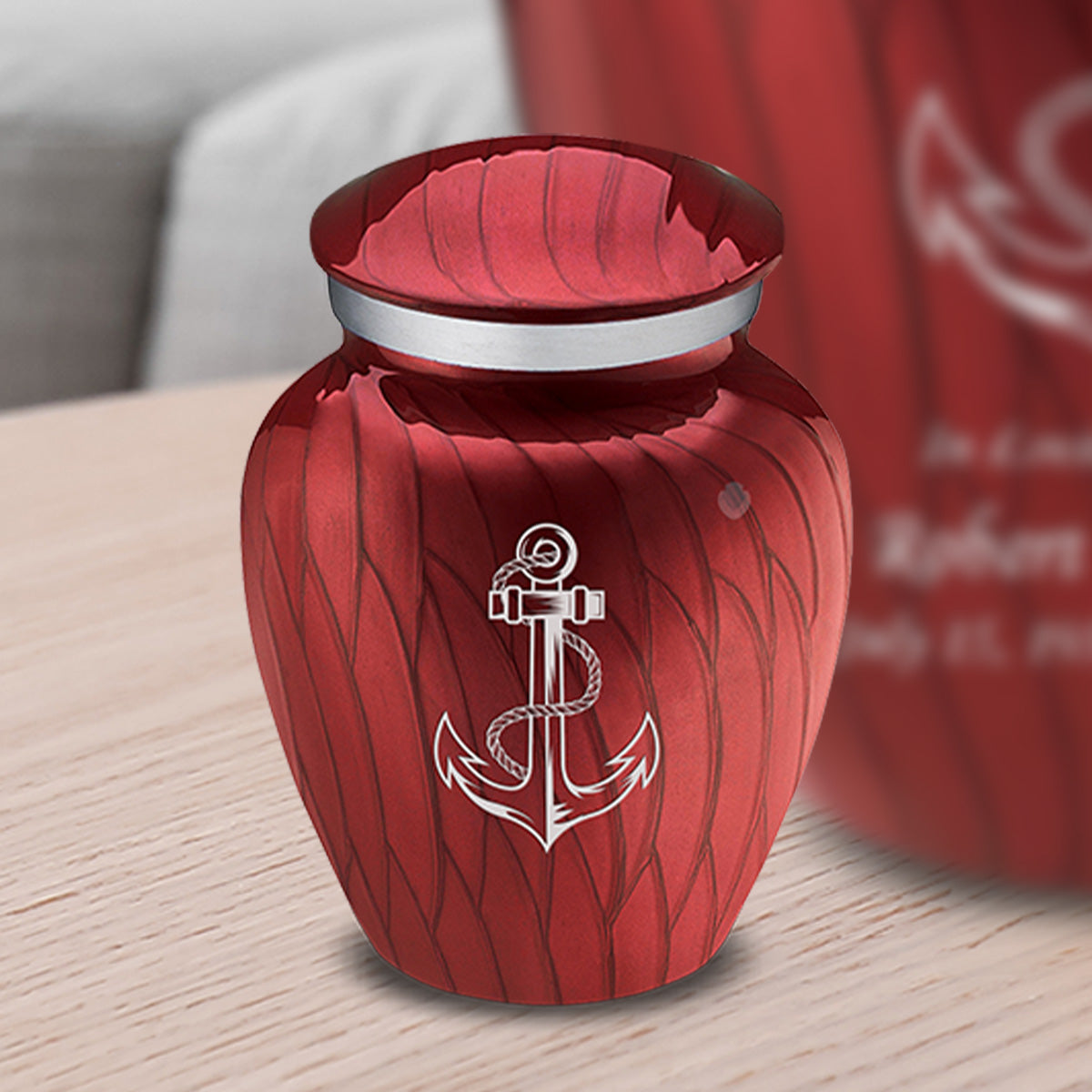 Keepsake Embrace Pearl Candy Red Anchor Cremation Urn