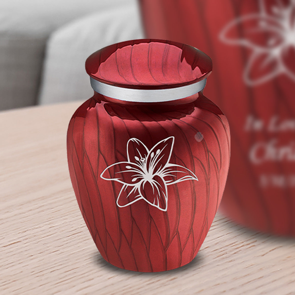 Keepsake Embrace Pearl Candy Red Lily Cremation Urn