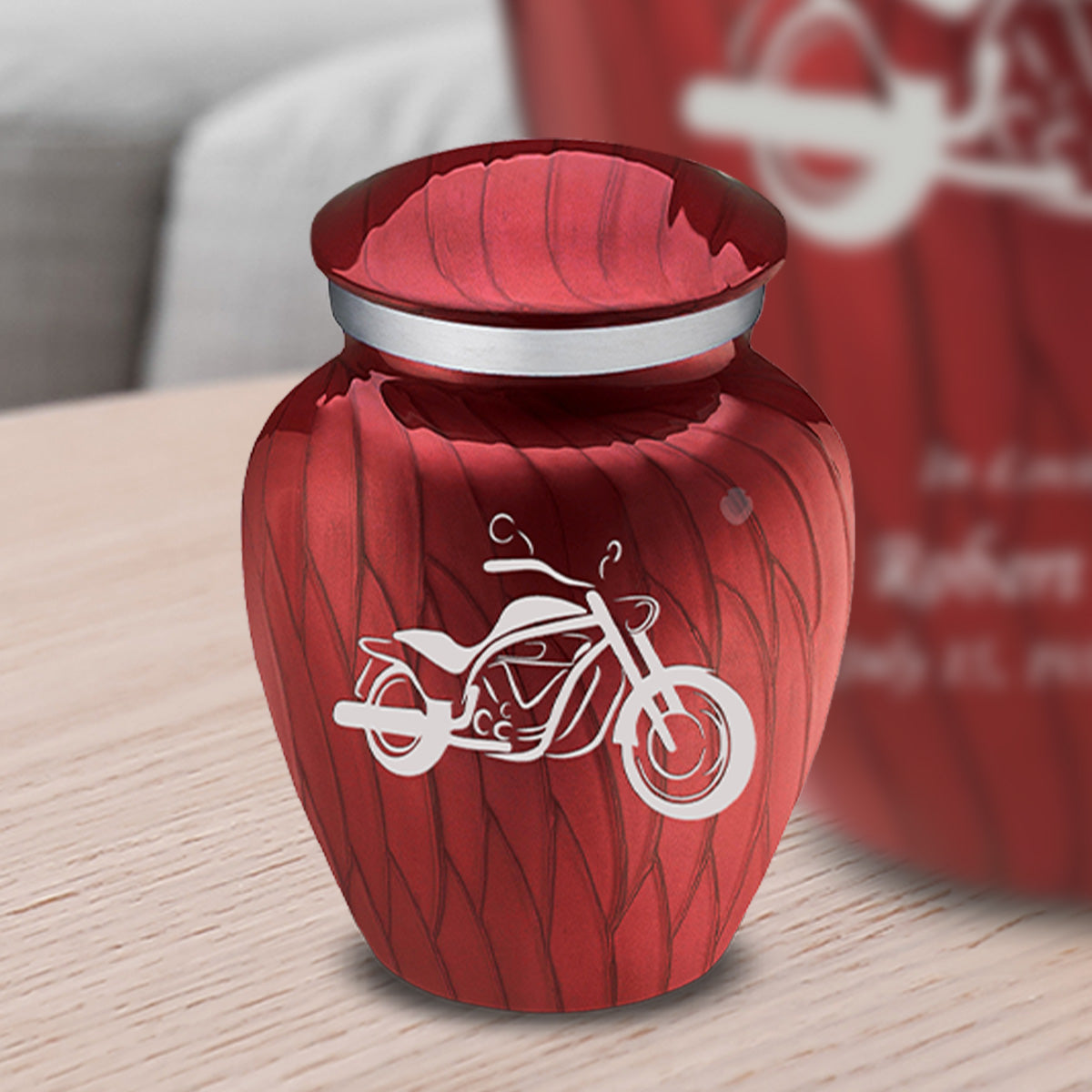 Keepsake Embrace Pearl Candy Red Motorcycle Cremation Urn