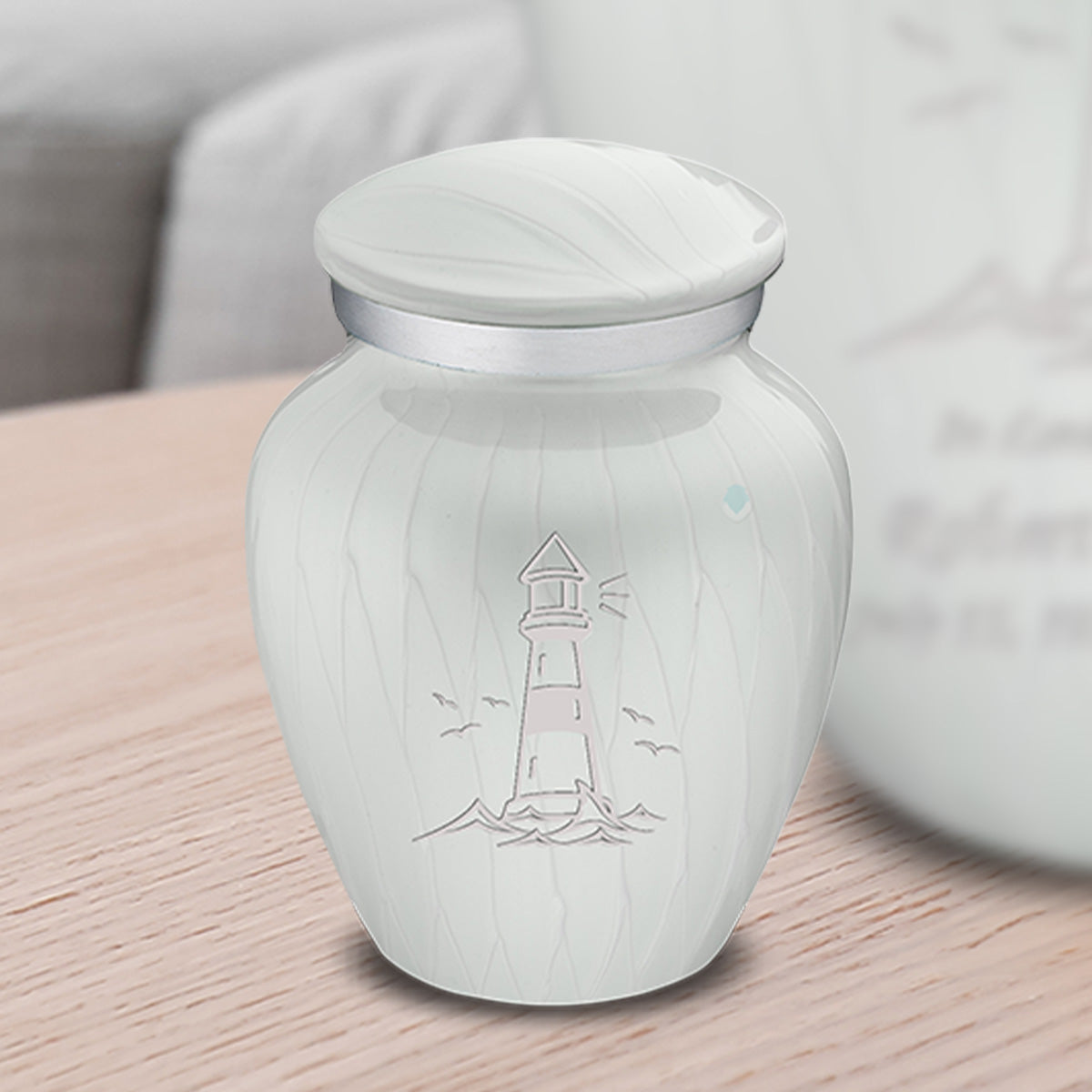 Keepsake Embrace Pearl White Lighthouse Cremation Urn