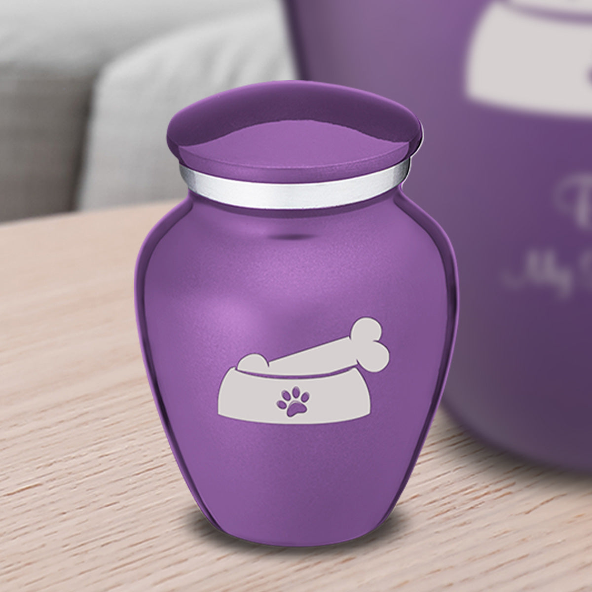 Keepsake Embrace Purple Pet Dog Bone Cremation Urn