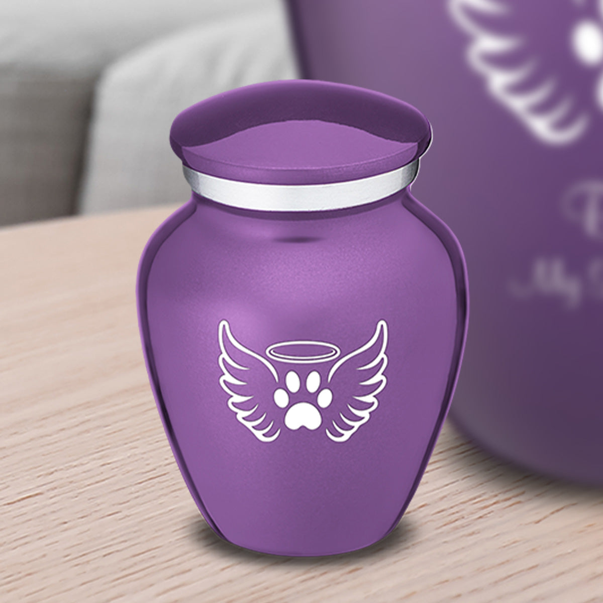 Keepsake Embrace Purple Pet Angel Wings Cremation Urn