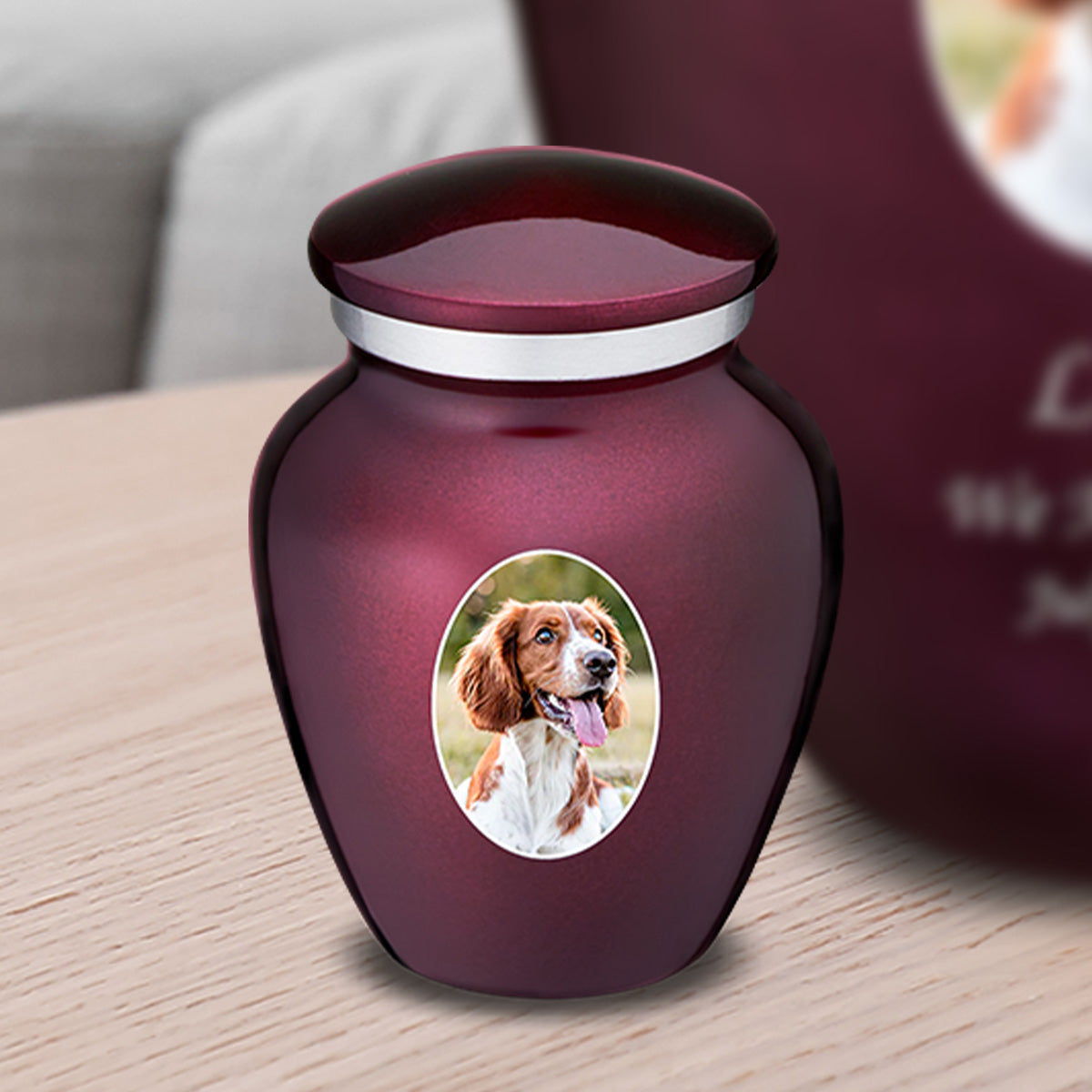 Keepsake Pet Embrace Cherry Purple Portrait Cremation Urn
