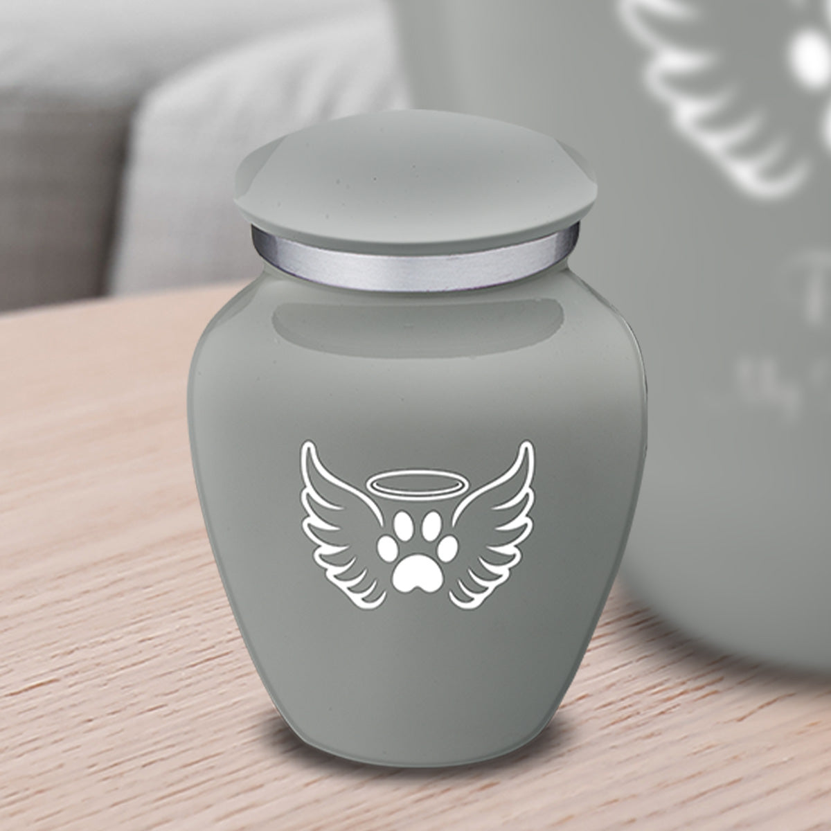 Keepsake Embrace Slate Grey Pet Angel Wings Cremation Urn