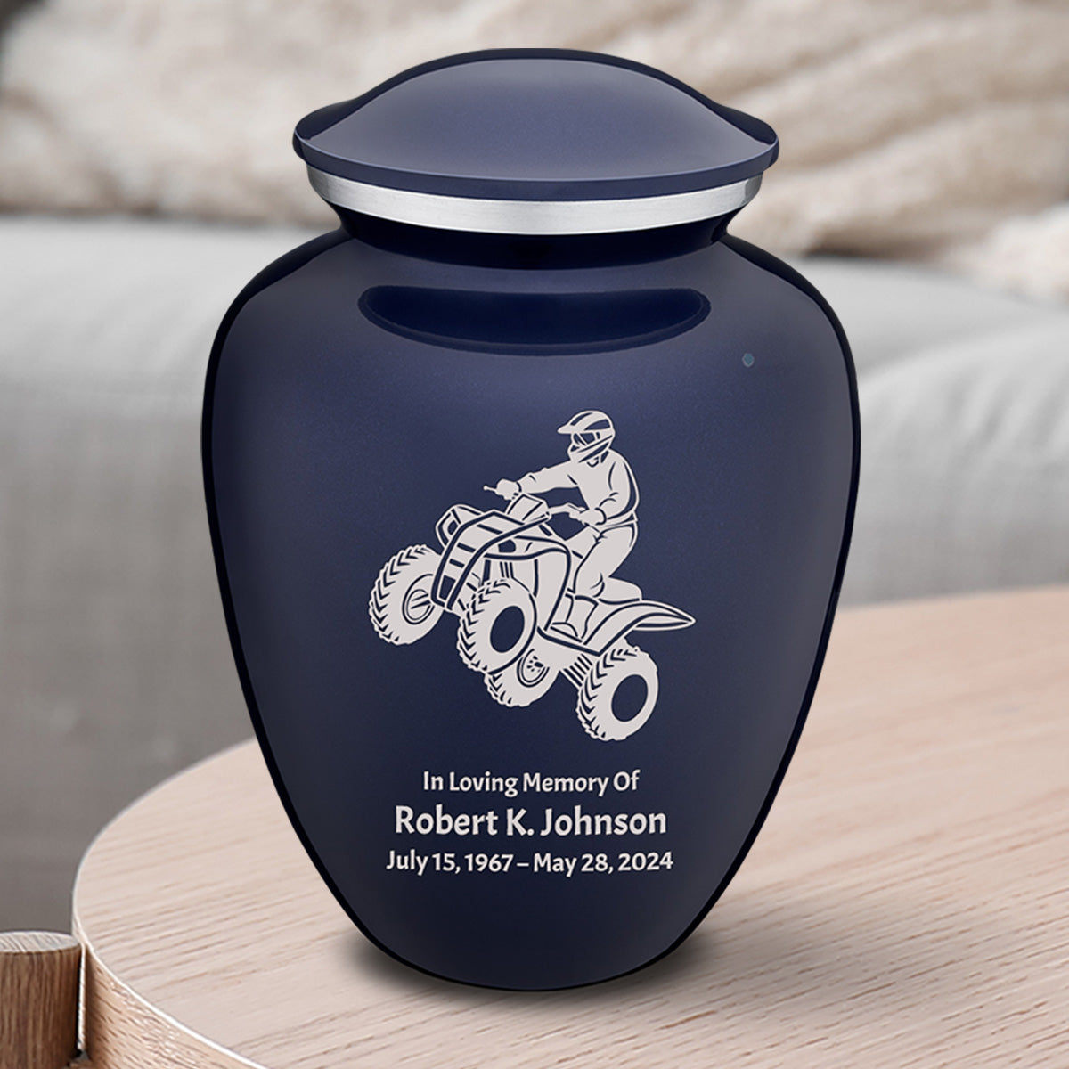 Medium Embrace Cobalt Blue ATV Cremation Urn