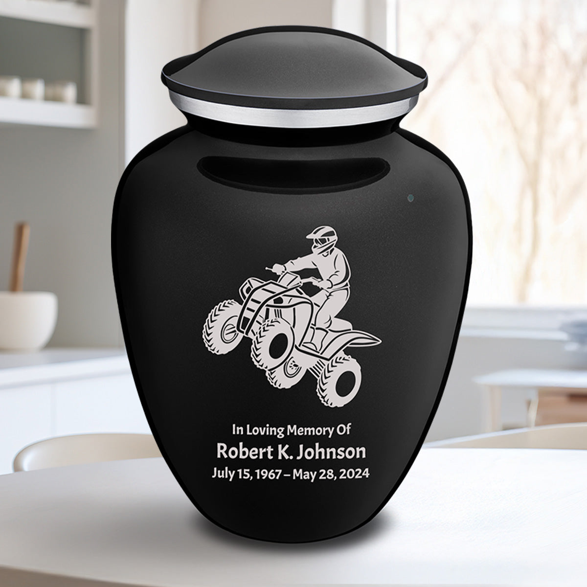 Adult Embrace Black ATV Cremation Urn