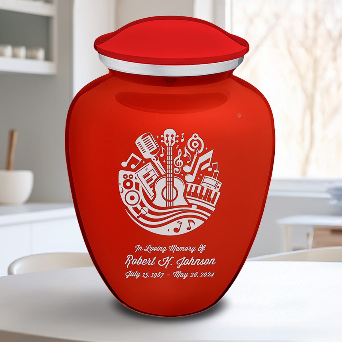 Adult Embrace Bright Red Music Cremation Urn