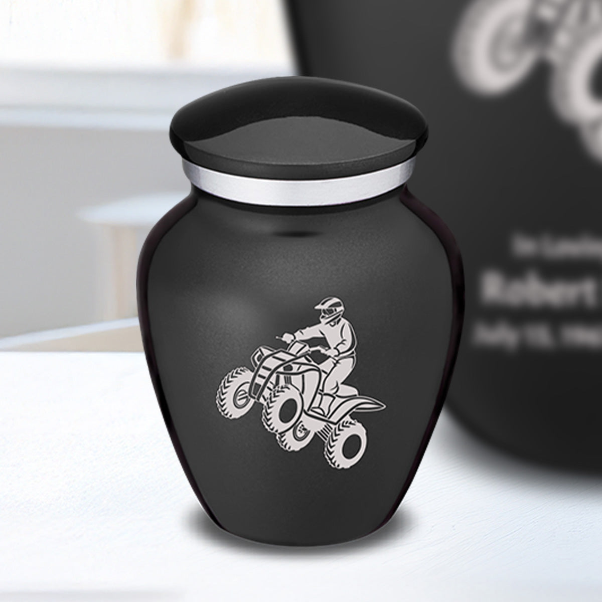 Keepsake Embrace Charcoal Black ATV Cremation Urn