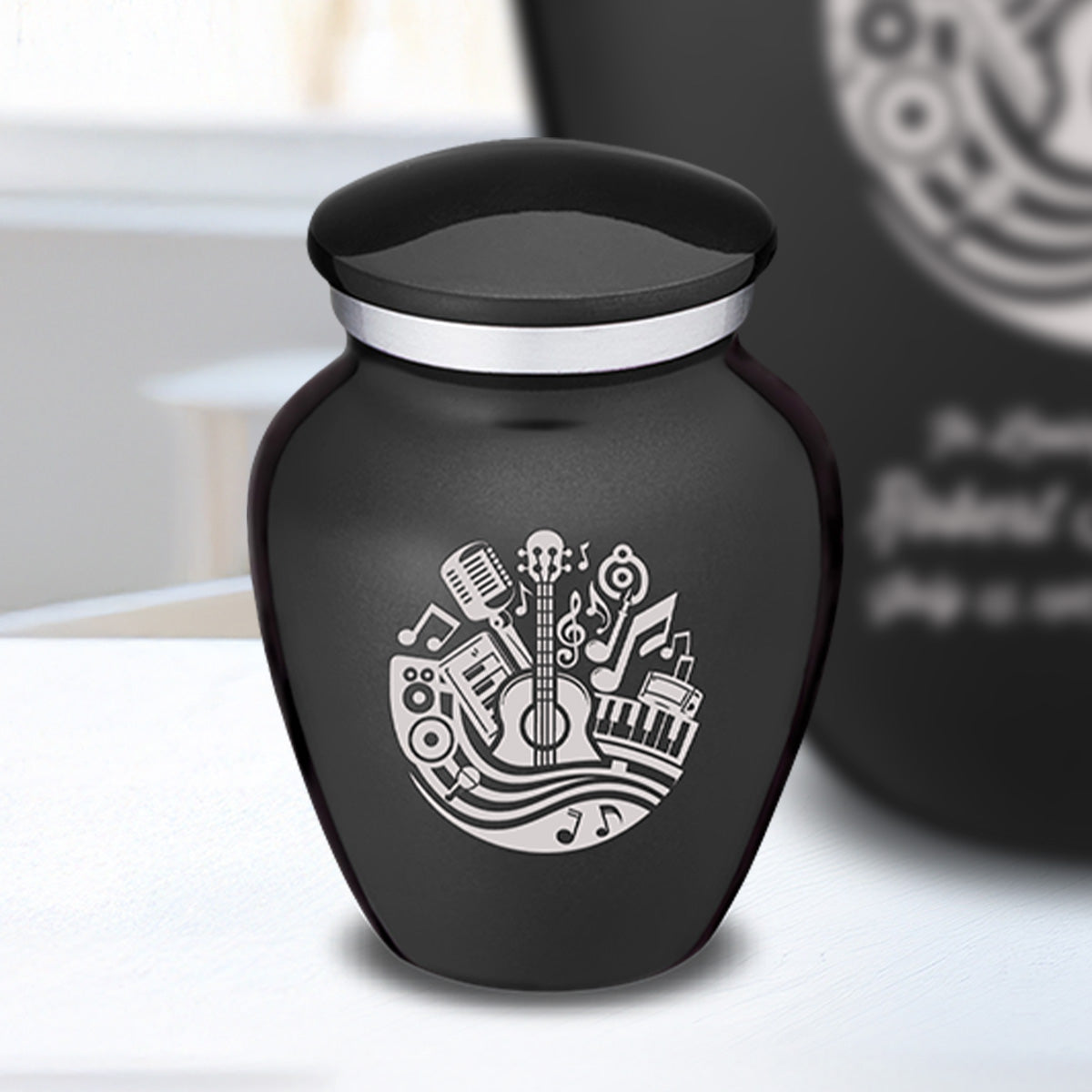 Keepsake Embrace Charcoal Black Music Cremation Urn