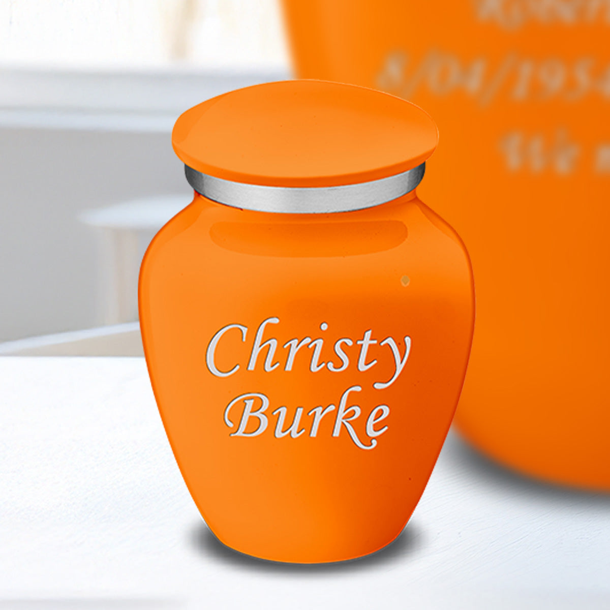 Keepsake Embrace Burnt Orange Custom Engraved Cremation Urn