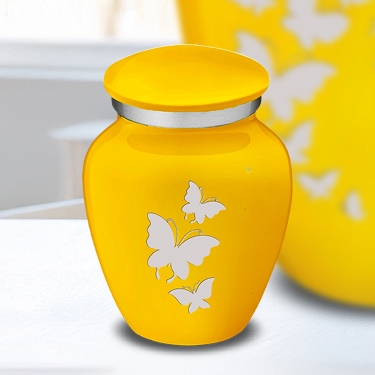 Keepsake Embrace Yellow Butterflies Cremation Urn