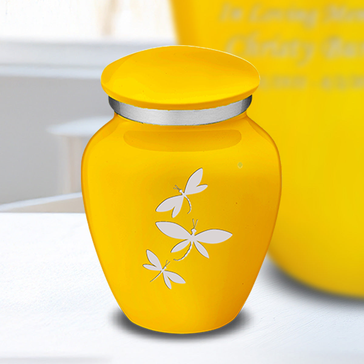 Keepsake Embrace Yellow Dragonflies Cremation Urn